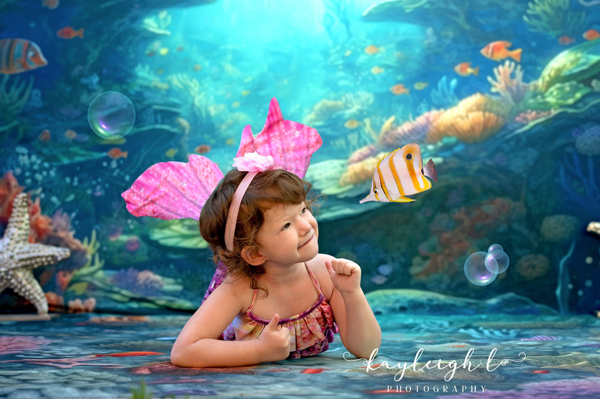 Kate Rich Underwater World Backdrop+Ocean Reef Floor Designed by Mandy Ringe Photography