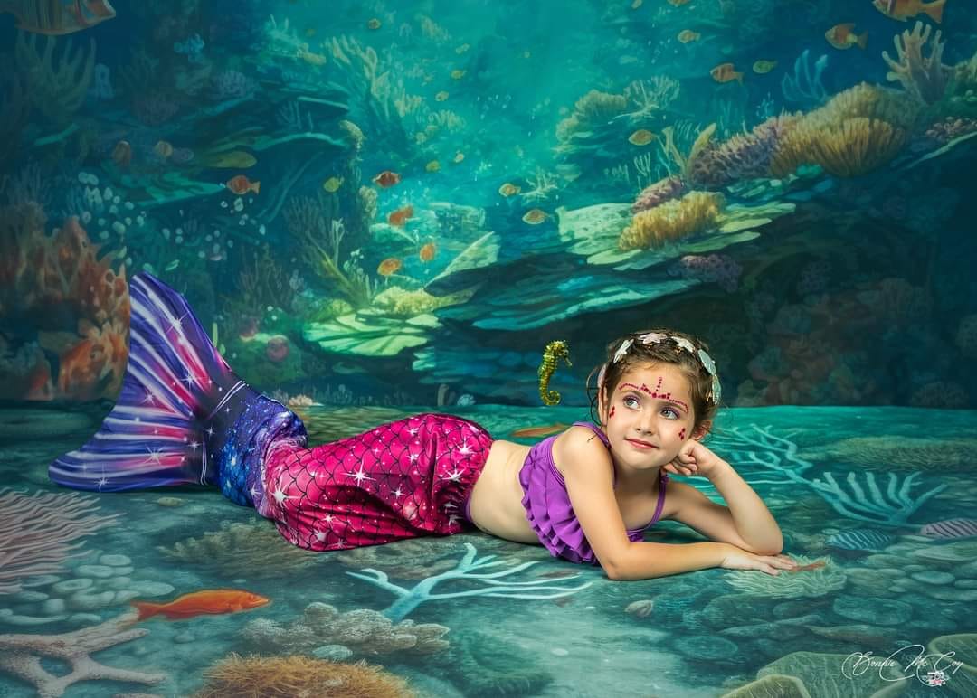 Kate Rich Underwater World Backdrop+Ocean Reef Floor Designed by Mandy Ringe Photography