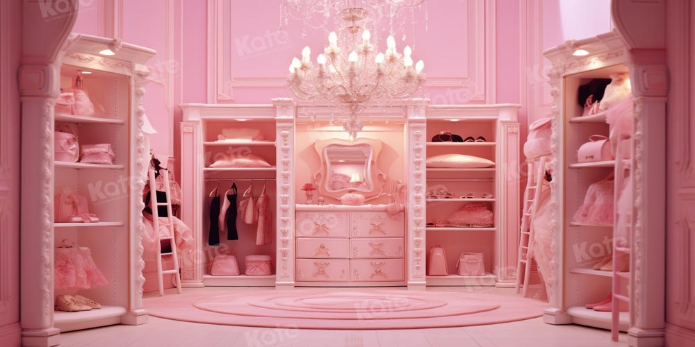 Kate Princess Barbie Pink Room Wardrobe Backdrop Designed by Chain Photography - Kate Backdrop AU