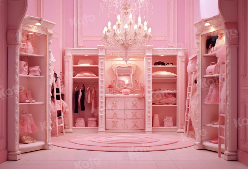 Kate Princess Barbie Pink Room Wardrobe Backdrop Designed by Chain Photography - Kate Backdrop AU