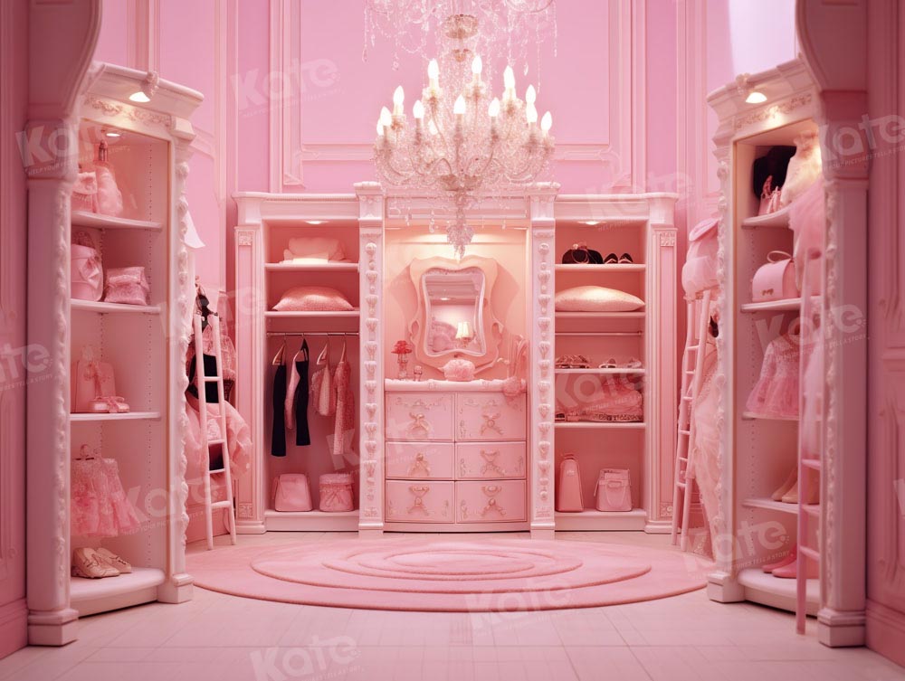 Kate Princess Barbie Pink Room Wardrobe Backdrop Designed by Chain Photography - Kate Backdrop AU
