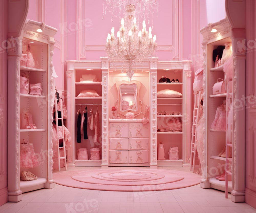 Kate Princess Barbie Pink Room Wardrobe Backdrop Designed by Chain Photography - Kate Backdrop AU