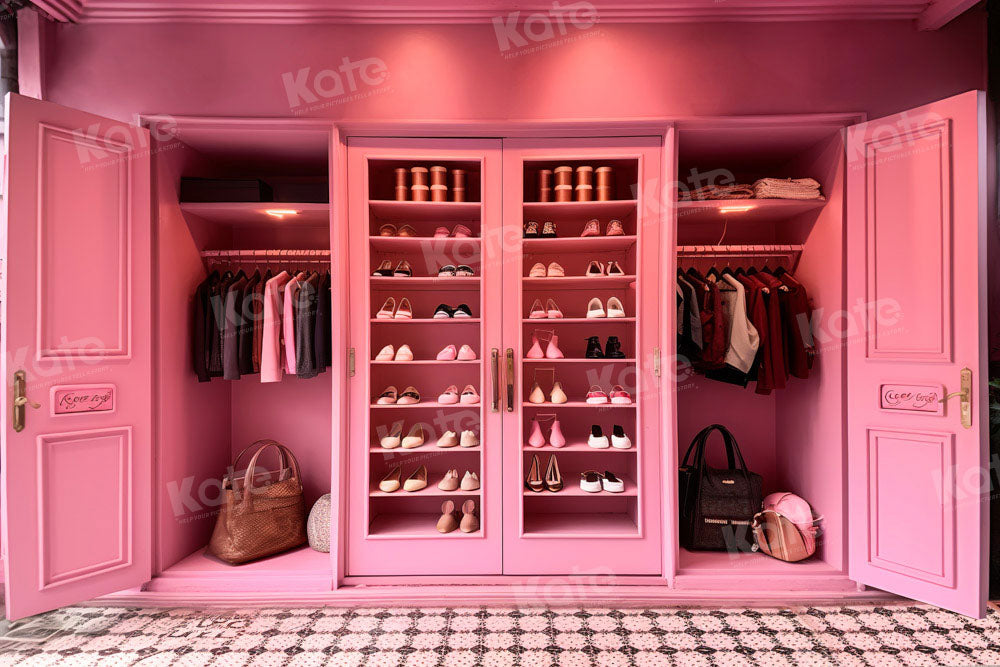 Kate Pink Cloakroom Backdrop Wardrobe Designed by Chain Photography - Kate Backdrop AU