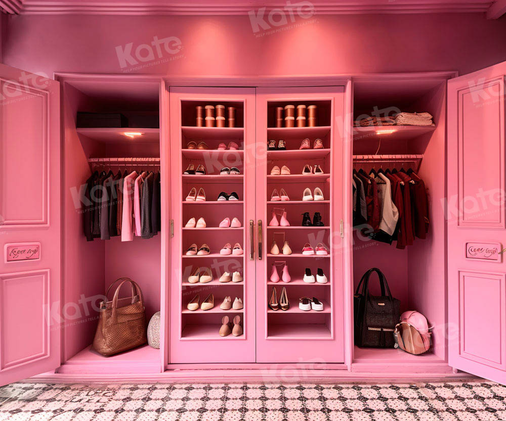 Kate Pink Cloakroom Backdrop Wardrobe Designed by Chain Photography - Kate Backdrop AU