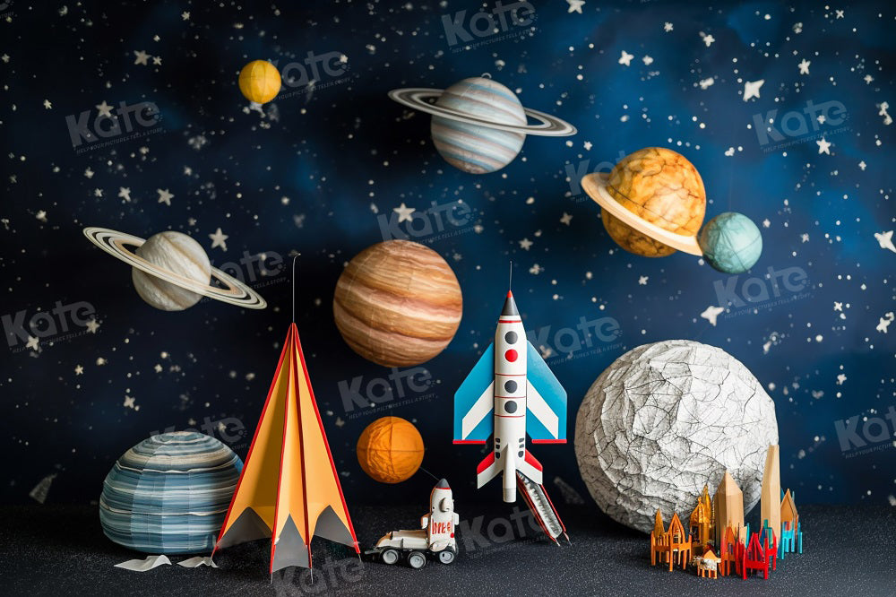 Kate Cosmic Planet Rocket Backdrop for Photography - Kate Backdrop AU