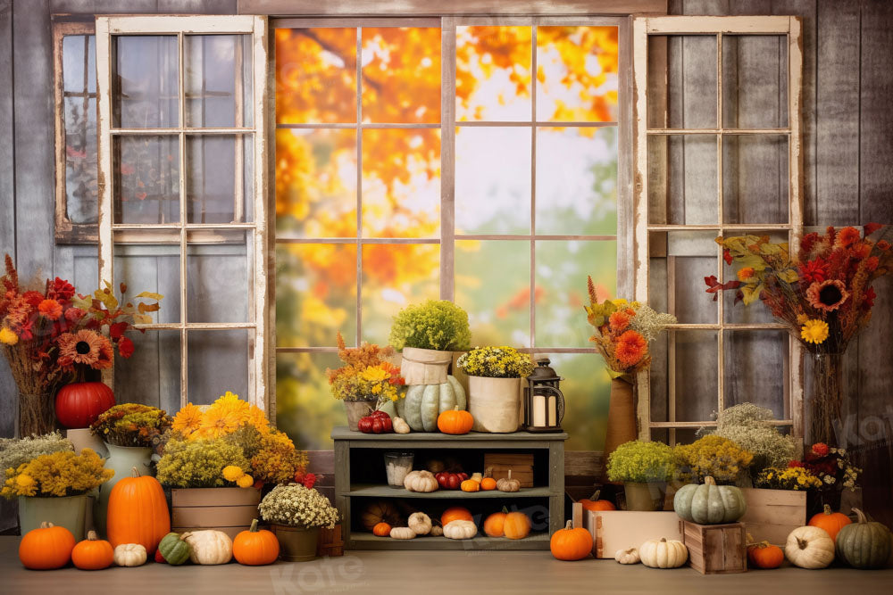 Kate Window Autumn Backdrop Pumpkin Designed by Chain Photography