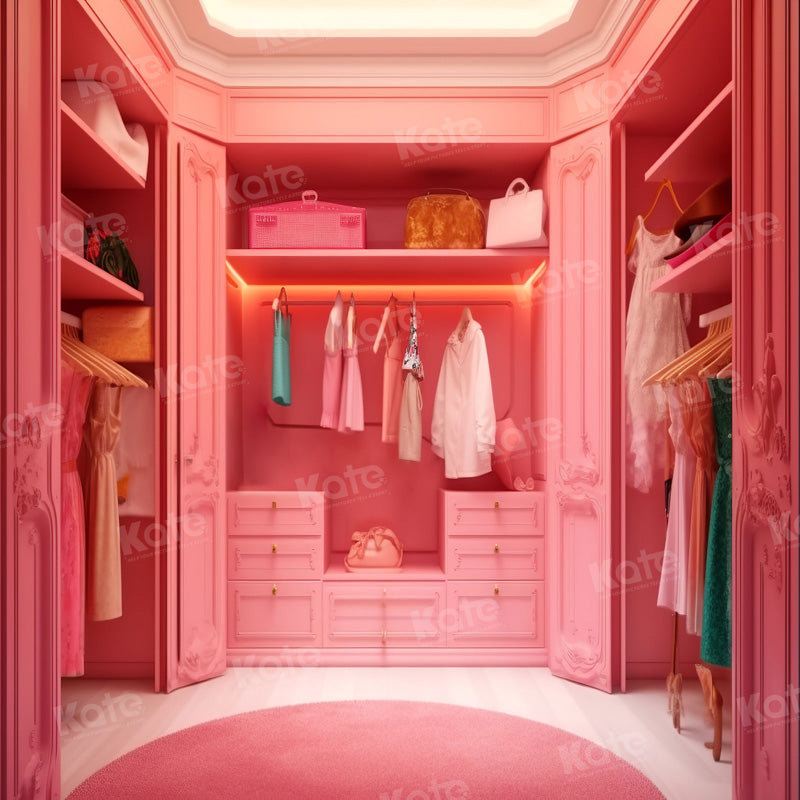 Kate Pink Princess Cloakroom Backdrop for Photography - Kate Backdrop AU