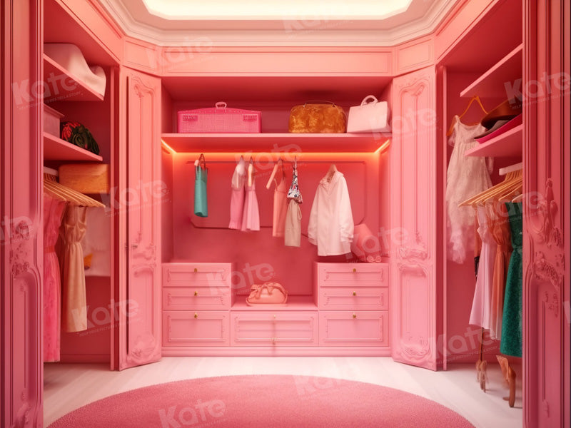 Kate Pink Princess Cloakroom Backdrop for Photography - Kate Backdrop AU