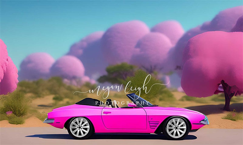 Kate Pink Dream Car Backdrop Designed by Megan Leigh Photography - Kate Backdrop AU