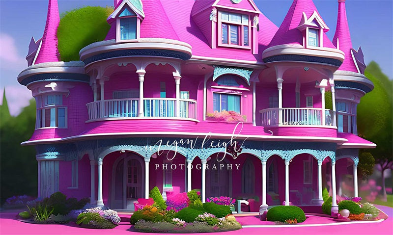 Kate Pink House Backdrop Princess Designed by Megan Leigh Photography