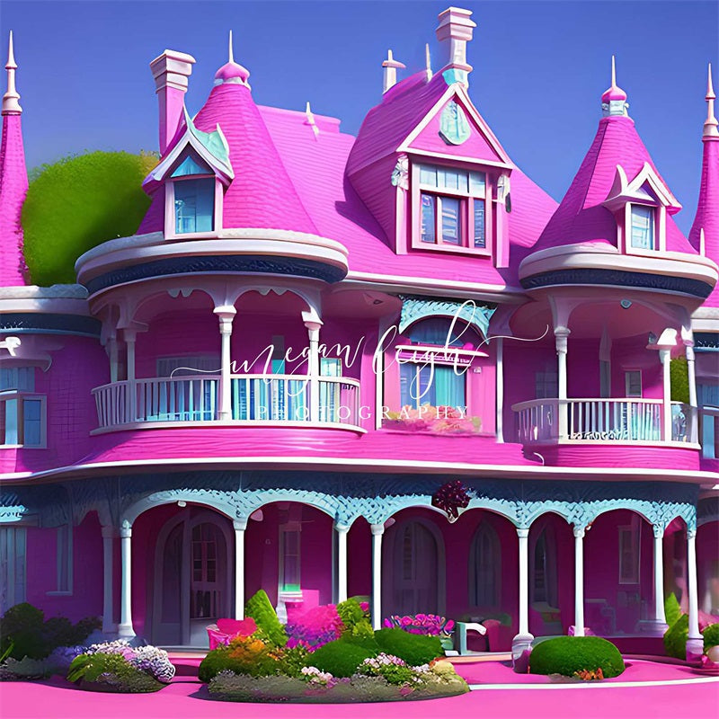 Kate Pink House Backdrop Princess Designed by Megan Leigh Photography