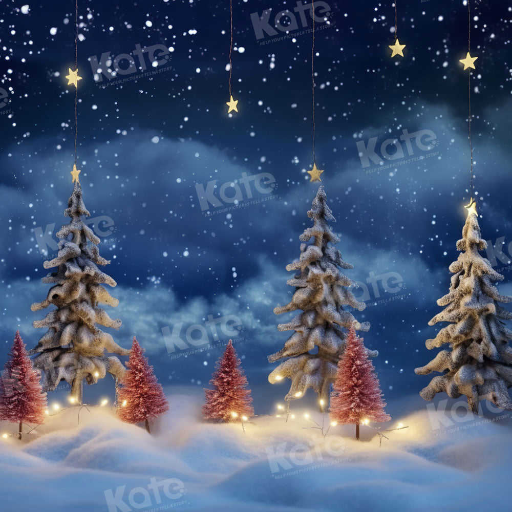 Kate Winter Christmas Snow Night Backdrop Designed by Chain Photography - Kate Backdrop AU
