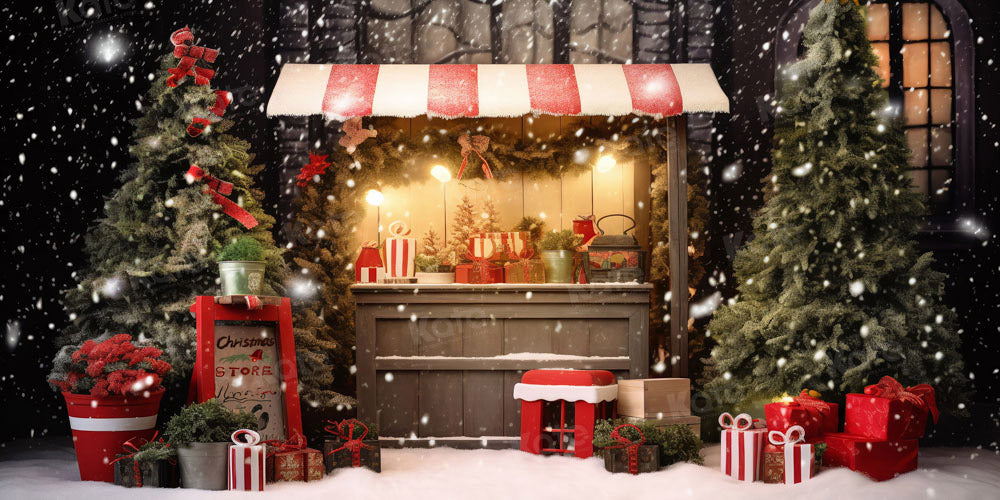 Kate Christmas Shop Night Backdrop Designed by Chain Photography - Kate Backdrop AU