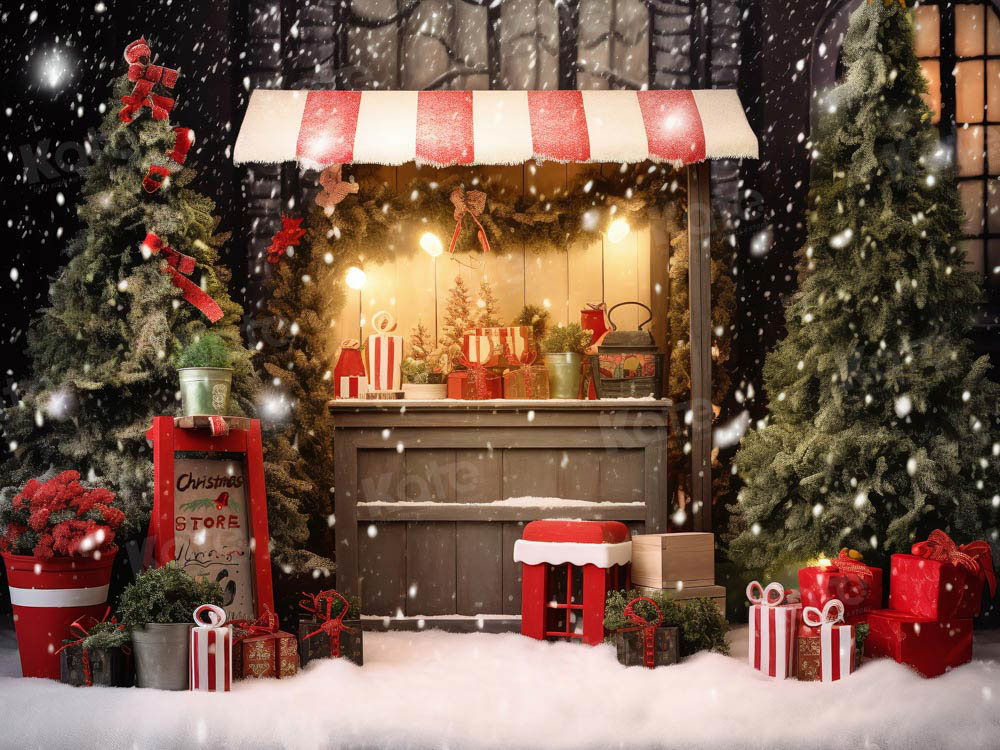 Kate Christmas Shop Night Backdrop Designed by Chain Photography - Kate Backdrop AU