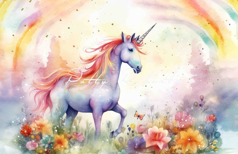 Kate Rainbow Unicorn Backdrop Designed by Patty Robertss - Kate Backdrop AU