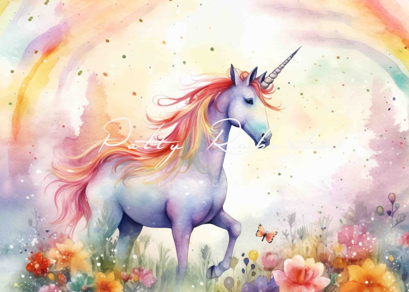 Kate Rainbow Unicorn Backdrop Designed by Patty Robertss - Kate Backdrop AU