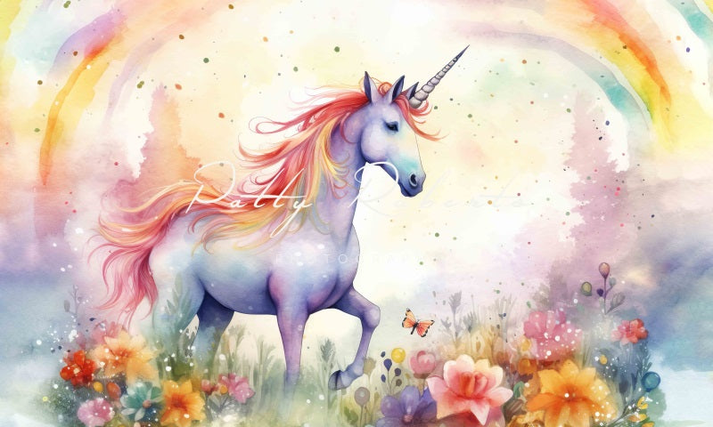 Kate Rainbow Unicorn Backdrop Designed by Patty Robertss - Kate Backdrop AU