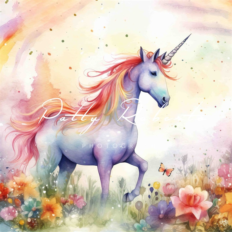 Kate Rainbow Unicorn Backdrop Designed by Patty Robertss - Kate Backdrop AU