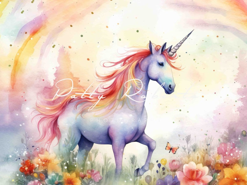 Kate Rainbow Unicorn Backdrop Designed by Patty Robertss - Kate Backdrop AU
