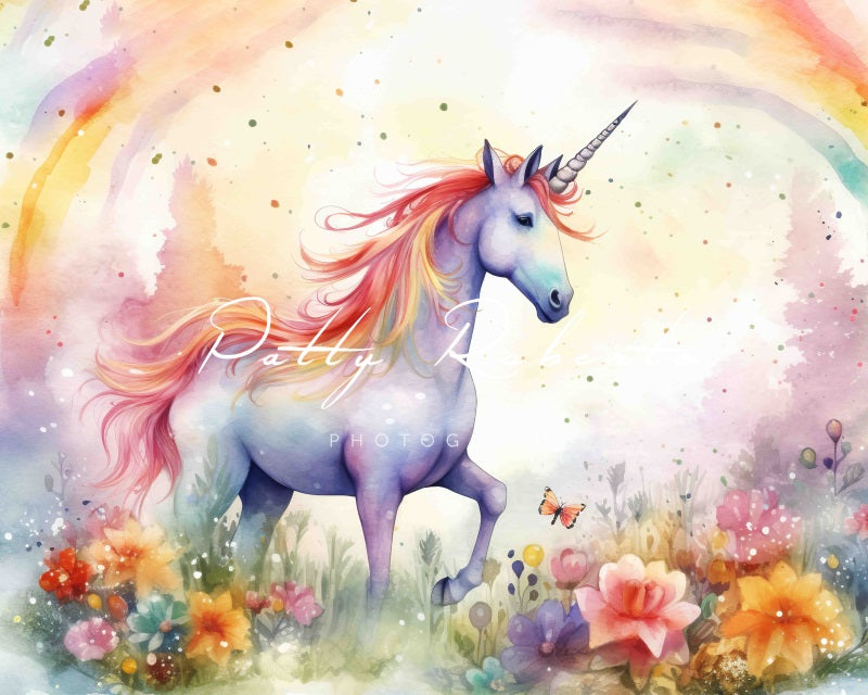 Kate Rainbow Unicorn Backdrop Designed by Patty Robertss - Kate Backdrop AU