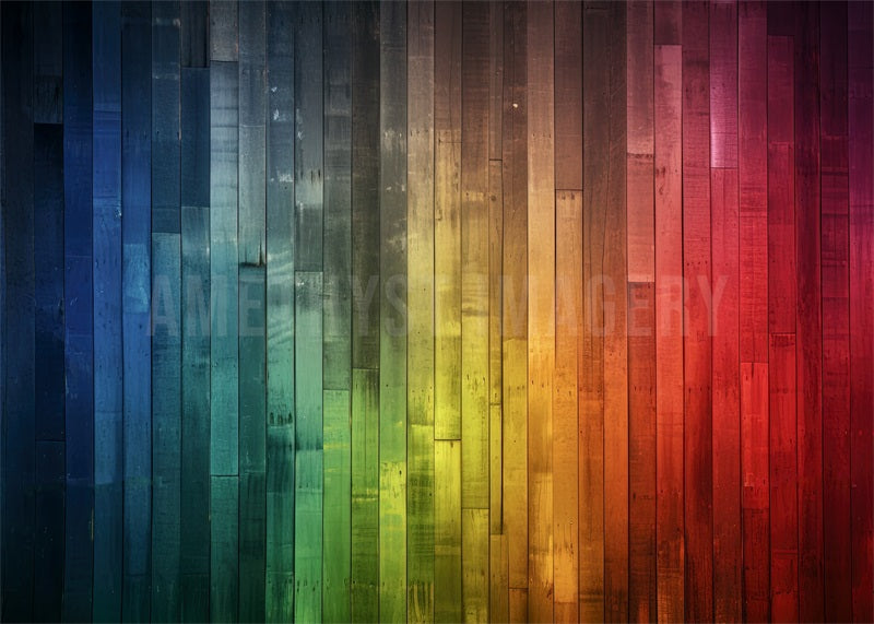 Kate Rainbow Wood Wall Backdrop Designed by Angela Marie Photography - Kate Backdrop AU