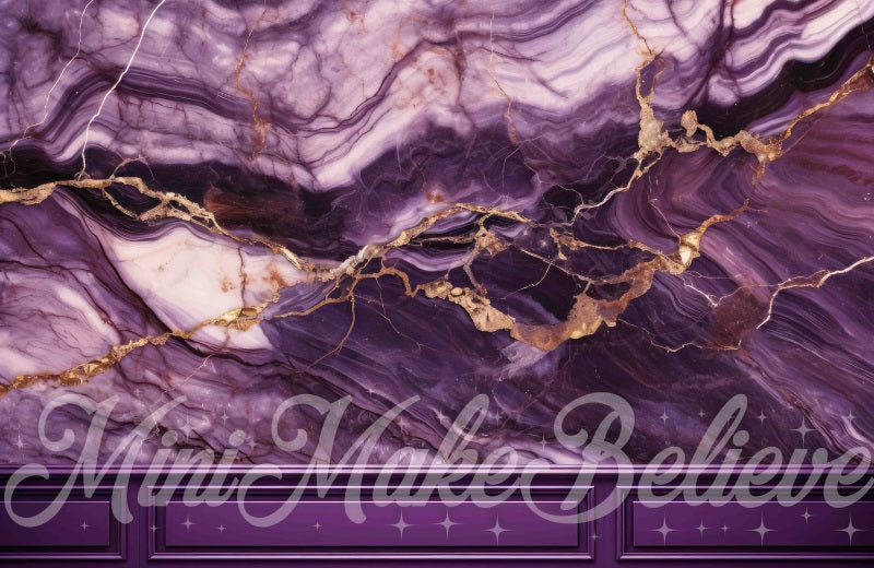 Kate Marble Wall Backdrop Purple Designed by Mini MakeBelieve