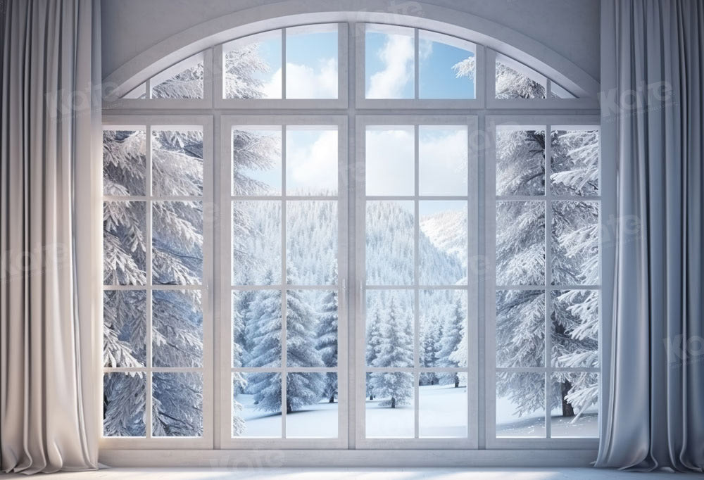 Kate Snow Scene Window Winter Backdrop Designed by Chain Photography
