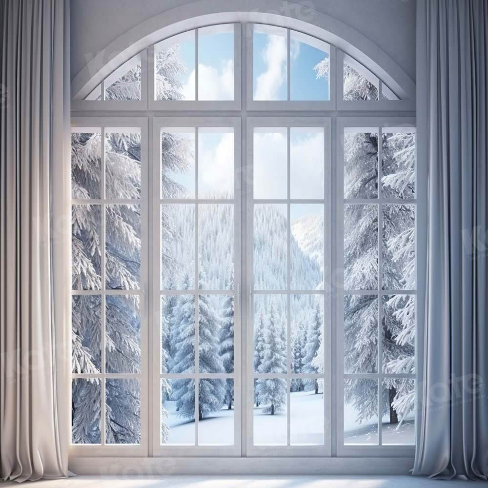 Kate Snow Scene Window Winter Backdrop Designed by Chain Photography - Kate Backdrop AU