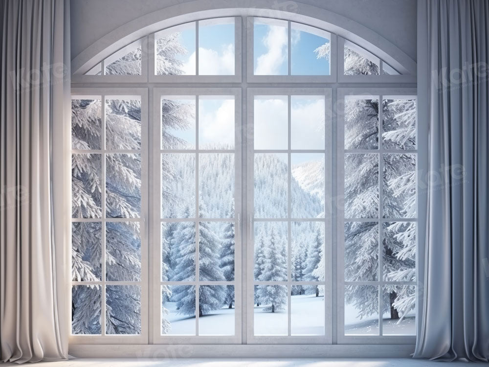 Kate Snow Scene Window Winter Backdrop Designed by Chain Photography