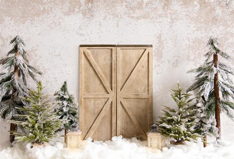 Kate Snow Barn Door Backdrop Christmas Tree for Photography - Kate Backdrop AU