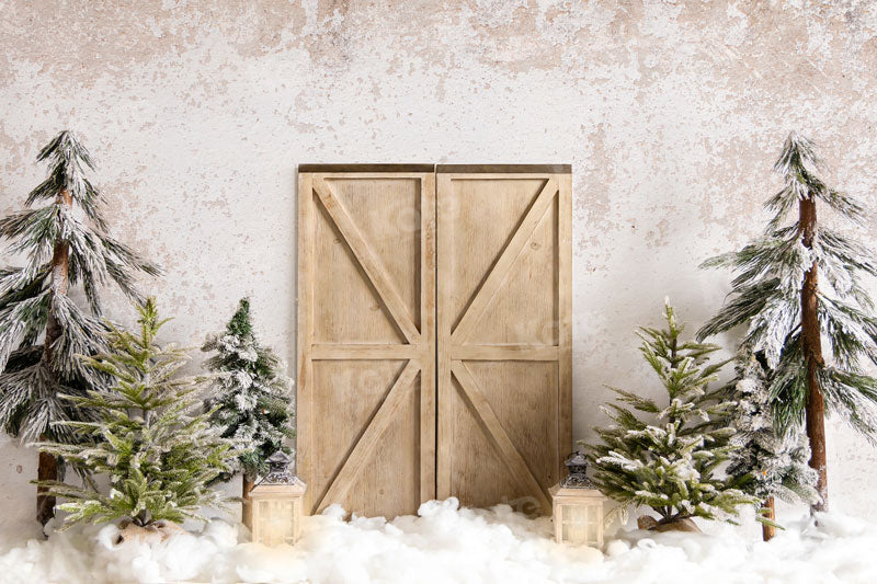 Kate Snow Barn Door Backdrop Christmas Tree for Photography - Kate Backdrop AU