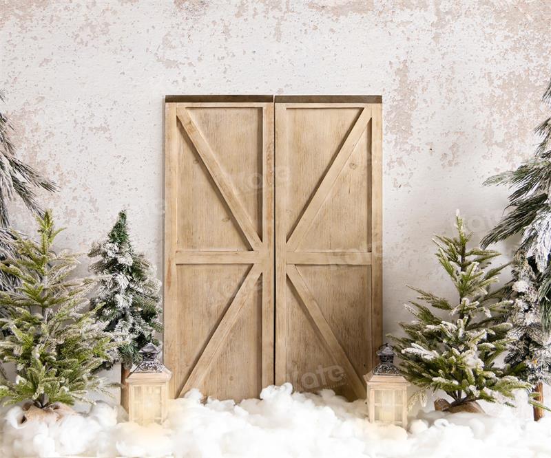 Kate Snow Barn Door Backdrop Christmas Tree for Photography - Kate Backdrop AU