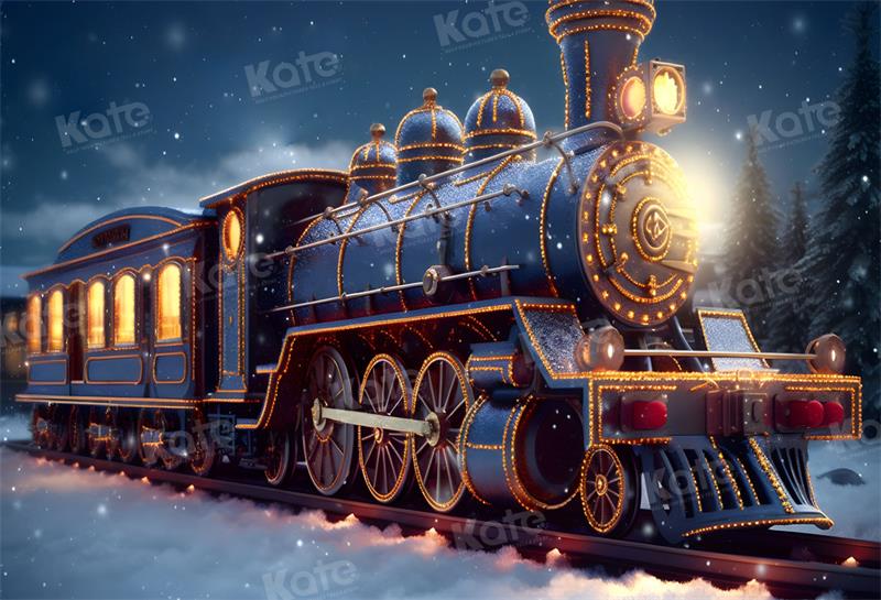 Kate Winter Train Snow Backdrop for Photography - Kate Backdrop AU