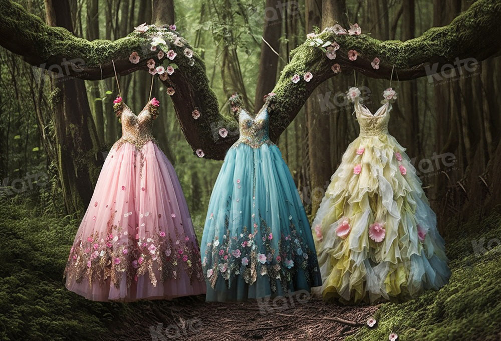 Kate Spring Forest Princess Dress Backdrop for Photography
