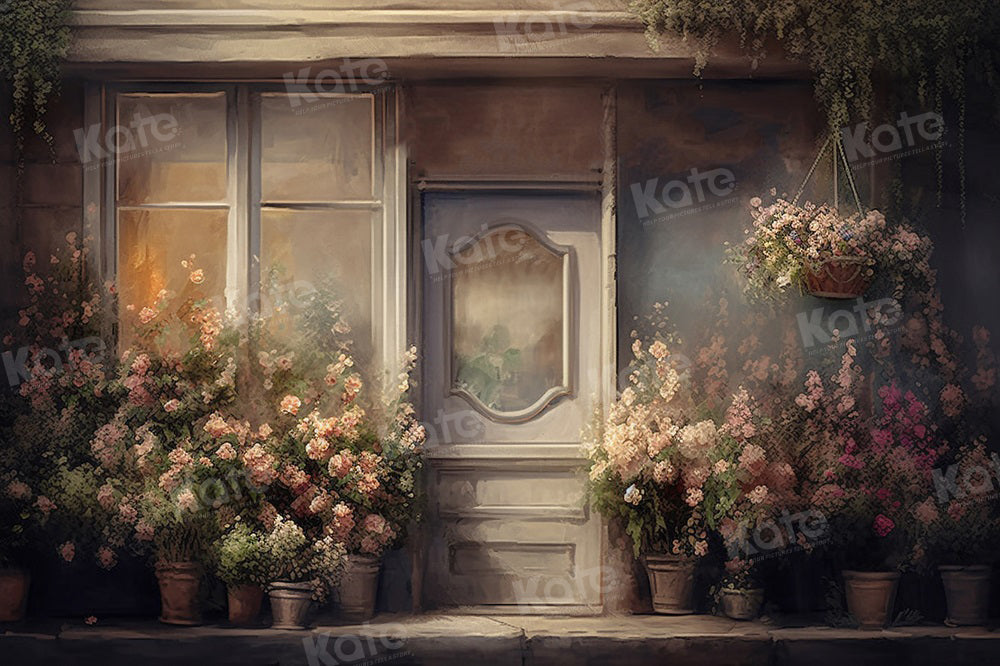 Kate Flower Retro Spring Backdrop Window for Photography - Kate Backdrop AU