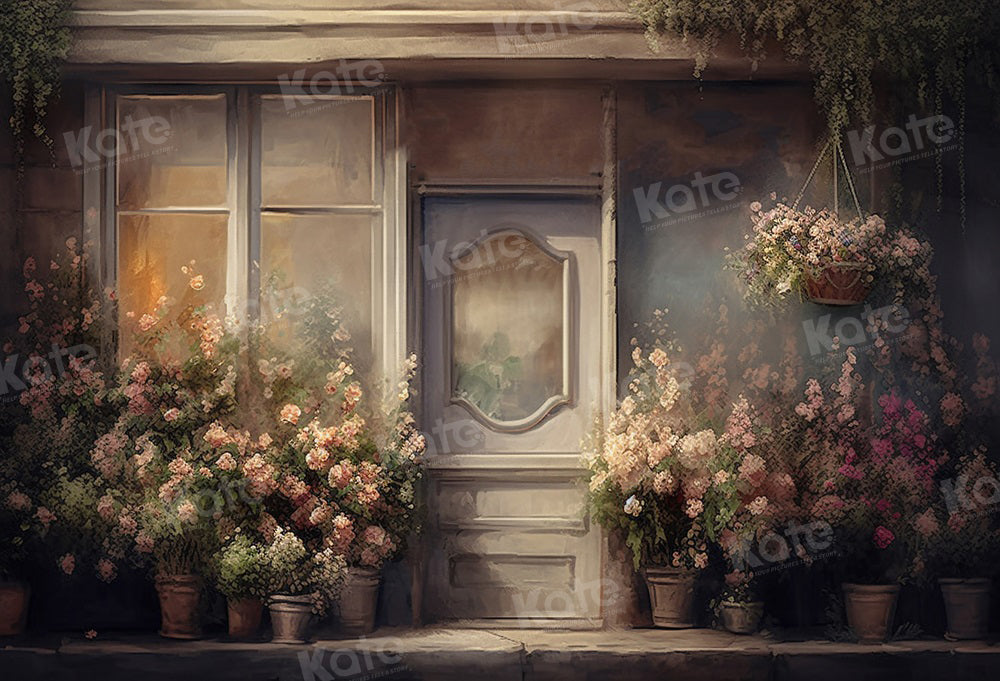 Kate Flower Retro Spring Backdrop Window for Photography