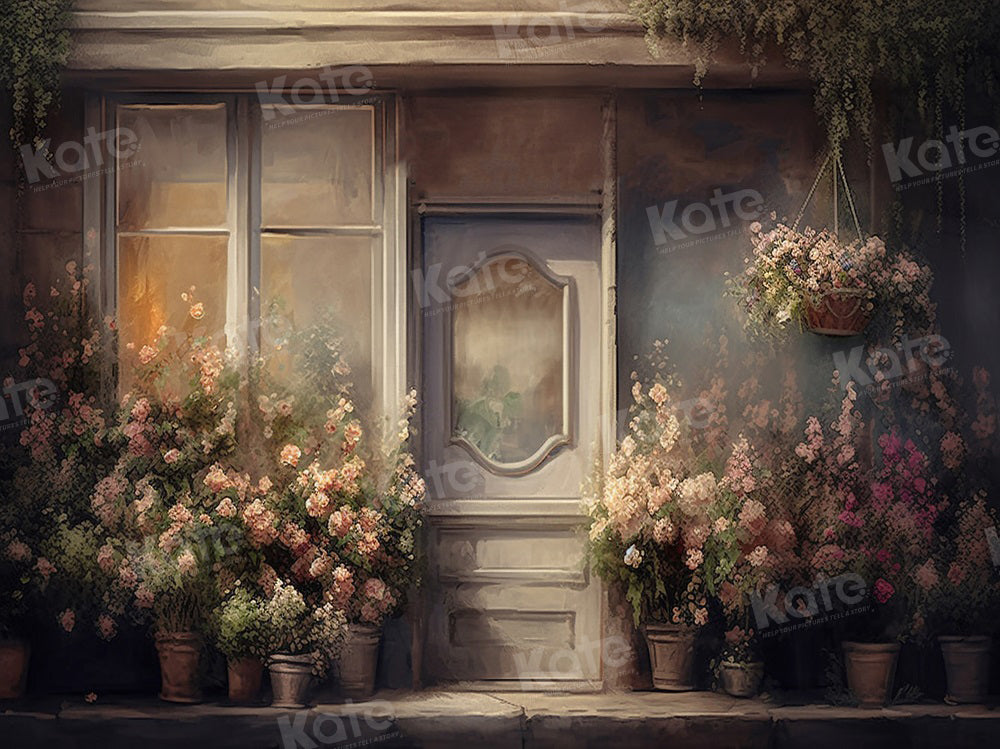 Kate Flower Retro Spring Backdrop Window for Photography
