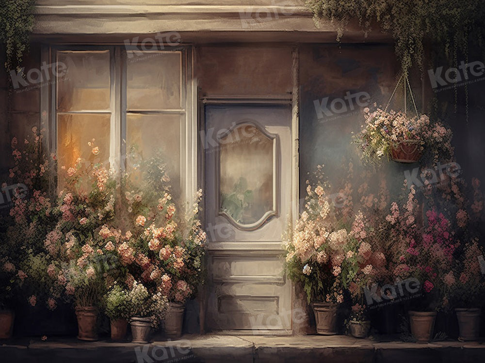 Kate Flower Retro Spring Backdrop Window for Photography - Kate Backdrop AU