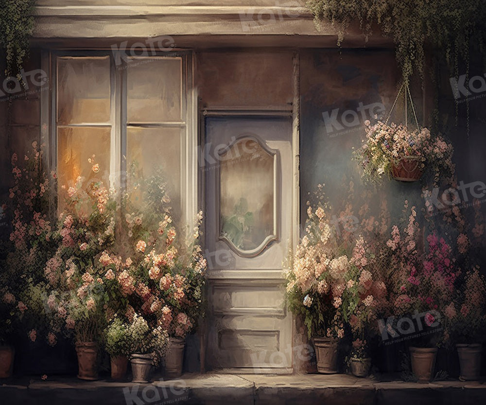 Kate Flower Retro Spring Backdrop Window for Photography - Kate Backdrop AU