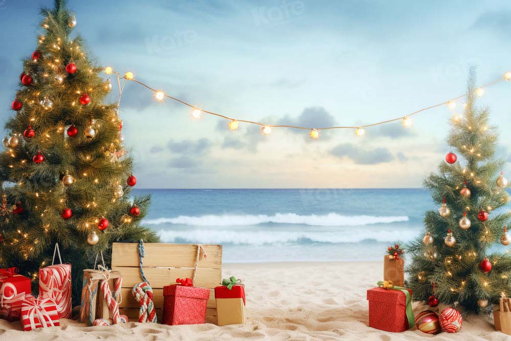 Kate Beach Christmas Backdrop Designed by Chain Photography - Kate Backdrop AU