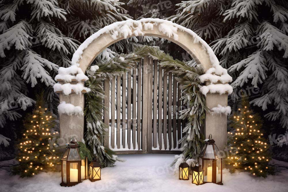 Kate Winter Snow Christmas Tree Backdrop Designed by Chain Photography