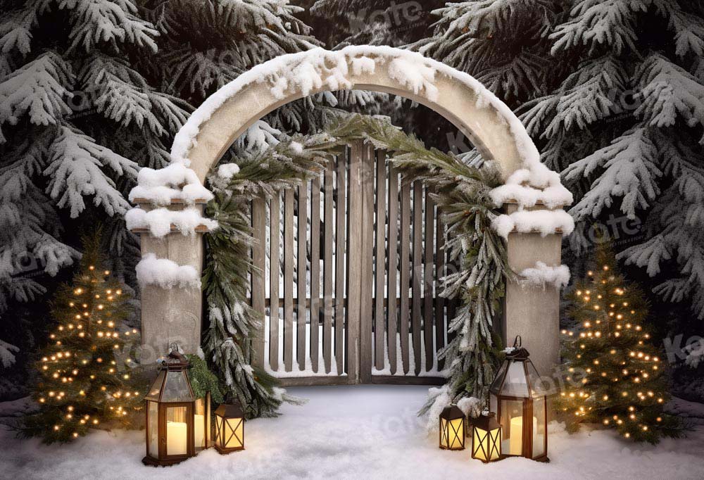 Kate Winter Snow Christmas Tree Backdrop Designed by Chain Photography
