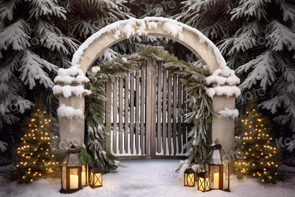 Kate Winter Snow Christmas Tree Backdrop Designed by Chain Photography