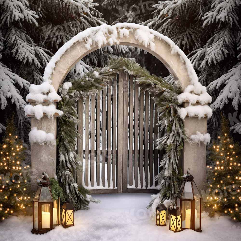 Kate Winter Snow Christmas Tree Backdrop Designed by Chain Photography