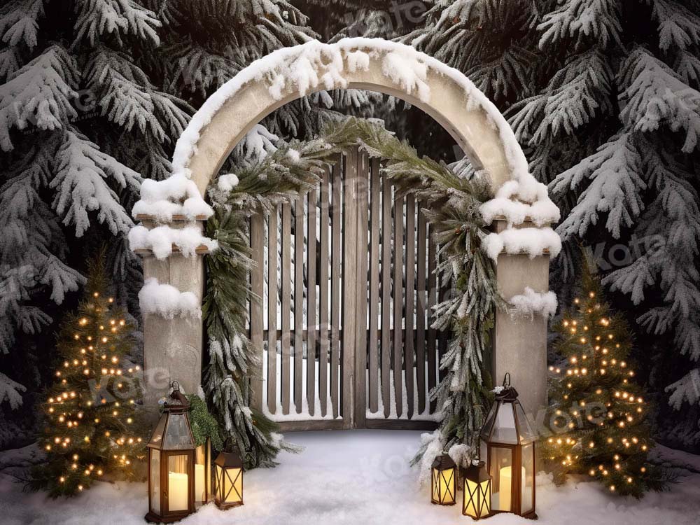 Kate Winter Snow Christmas Tree Backdrop Designed by Chain Photography