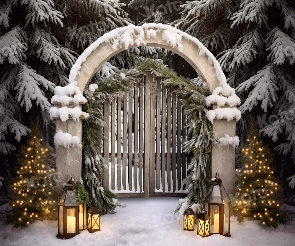 Kate Winter Snow Christmas Tree Backdrop Designed by Chain Photography