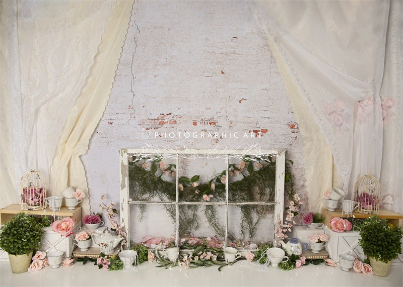Kate Vintage Lace Backdrop Spring for Photography Designed by Jenna Onyia - Kate Backdrop AU