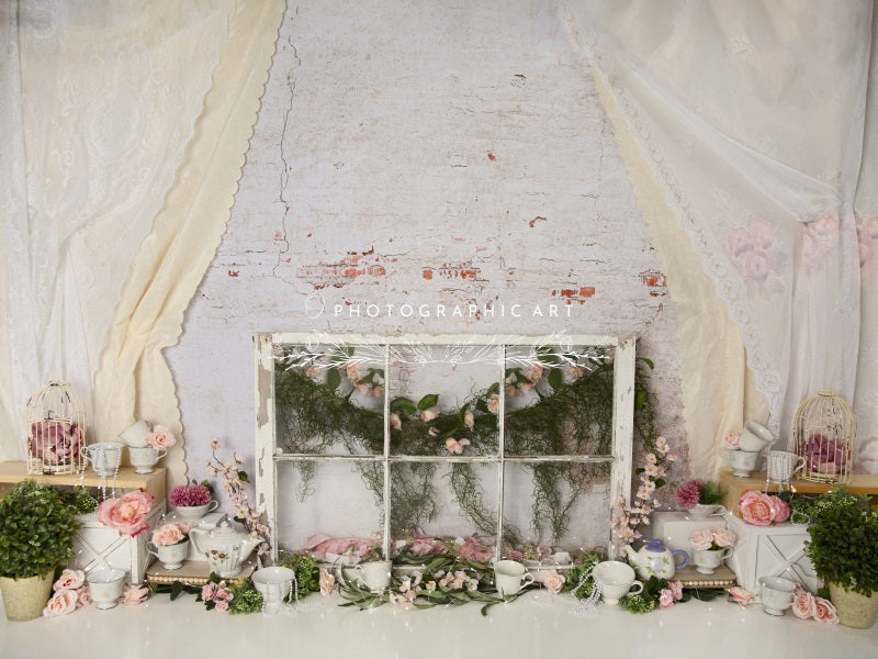 Kate Vintage Lace Backdrop Spring for Photography Designed by Jenna Onyia