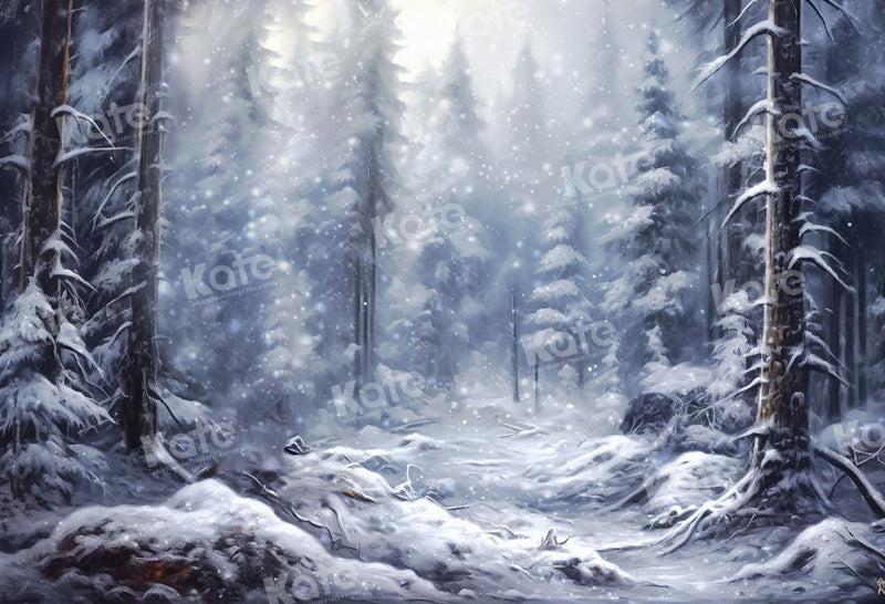 Kate Winter Snow Forest Backdrop Designed by Chain Photography