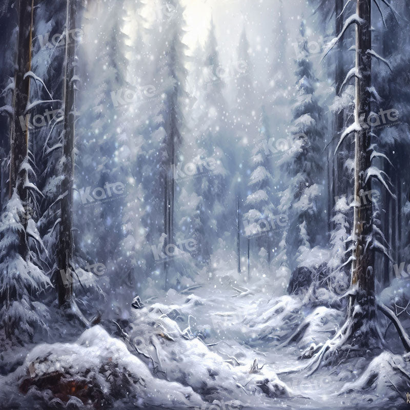 Kate Winter Snow Forest Backdrop Designed by Chain Photography